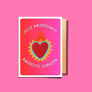HAPPY ANNIVERSARY CARD, Tarjeta De Aniversario, Spanish Greeting Card, Anniversary Card For Women, Gift for Her, Wife gift, Husband Gift