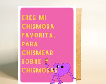 Chismosa Birthday Card, Tarjeta De Cumpleaños Graciosa, Funny Spanish Custom Greeting Card, Birthday Card For women,Gift for Her,Friend card
