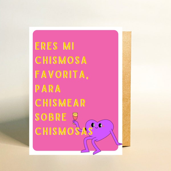 Chismosa Birthday Card, Tarjeta De Cumpleaños Graciosa, Funny Spanish Custom Greeting Card, Birthday Card For women,Gift for Her,Friend card