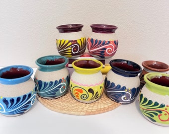 JARRITOS taza mexicana arcilla, taza de arcilla mexicana, taza MEXICANA pintada a mano Tazas de café de cerámica mexicana hechas a mano