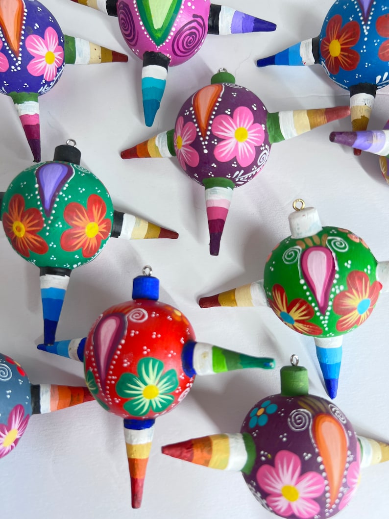 Mexican Ornaments Hand Painted Ornament Christmas Ornaments Etsy