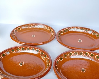 Mexican Plates Clay 10 Inches Oval 6,4,2 Plates Set Traditional Design Entree Plates Mexico Plate