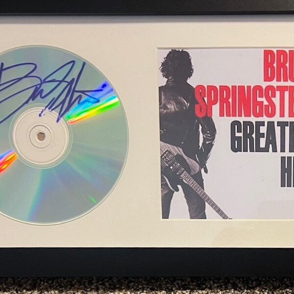 Bruce Springsteen gesigneerde ingelijste cd met hoes 7x13