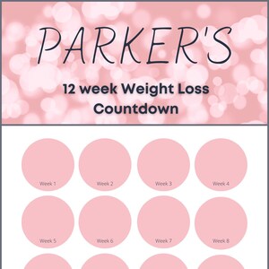 Personalised Editable 12 Week Weight Loss Tracker - Slimming World/Weight Watchers Goal Tracker