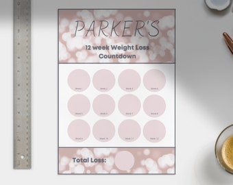 Personalised Editable 12 Week Weight Loss Count Down Slimming World/Weight Watchers Weight Loss Tracker
