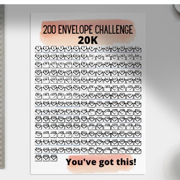 Savings Challenge 200 Envelope Challenge 20K - Digital Download