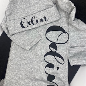 Personalized baby gown and hat