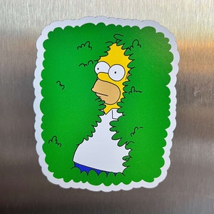 Homer Simpson Magnet, Homer in the Bushes Meme | Fridge, Locker, Hydroflask, iPad, Tumbler, Bike Magnet, Bulletin Board, Decorative Magnet