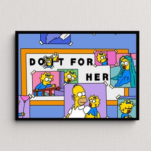 Homer Simpson, Fallo per lei Stampa artistica digitale / Download istantaneo Arredamento per la casa stampabile / Poster digitale Simpsons, Regalo di arte della parete stampabile