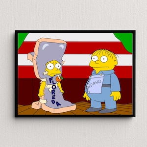 Lisa Simpson, Floreda Idaho Ralph Wiggum, Simpsons Digital Art Print | Instant Download Printable Home Décor | Digital Poster Wall Art Gift