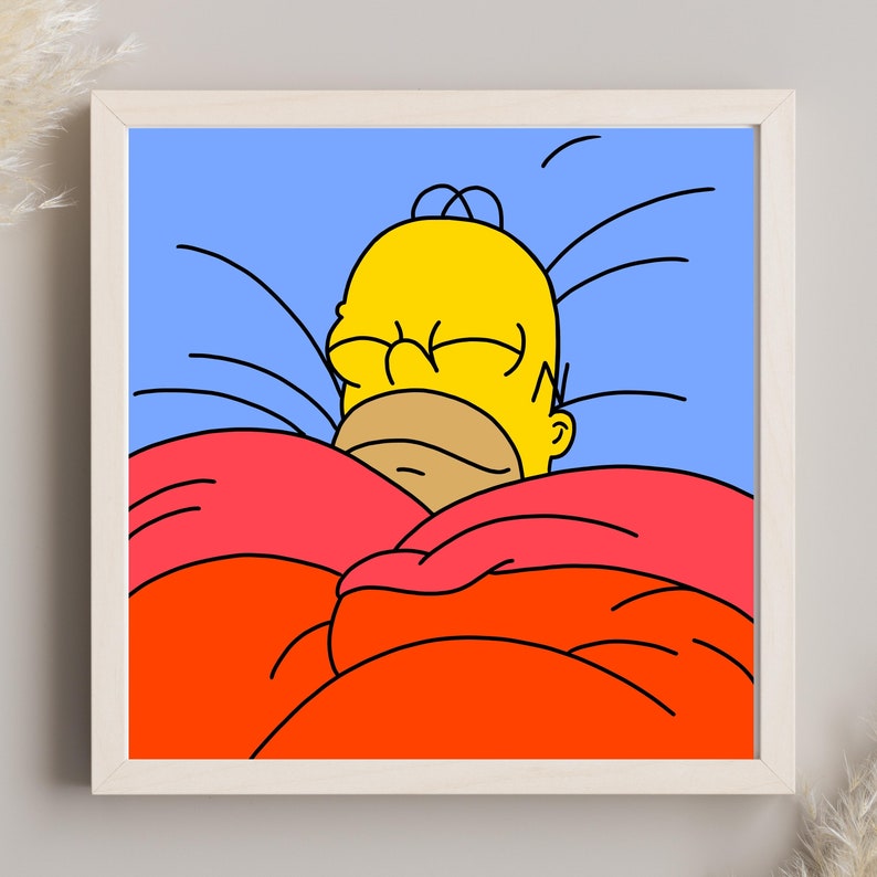 Homer Simpson Digital Art Print Big Toasty Cinnamon Bun Etsy