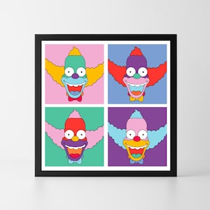Krusty The Clown Pop Art, Simpsons Digital Art Print | Krusty The Clown Instant Download Printable Home Décor | Digital Poster Wall Art Gift