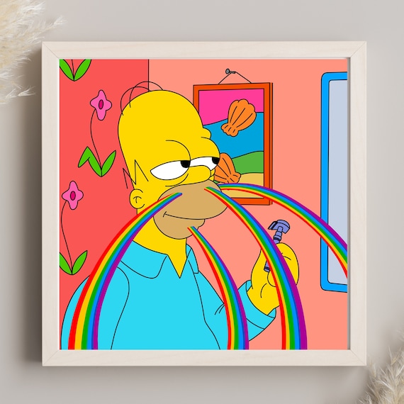 ホーマー・シンプソン ストーンド・レインボー、デジタルアート