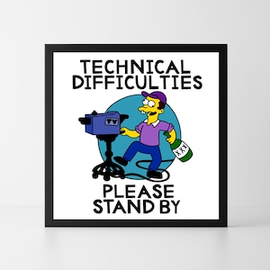 The Simpsons Technical Difficulties KBBL Drunk Cameraman Art Print | Instant Download Printable Home Décor | Digital Poster Wall Art Gift