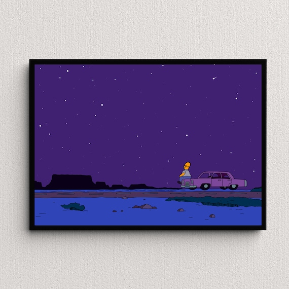 Mother Simpson, Homer Simpson Digital Art Print | Instant Download Printable Home Décor | Simpsons Landscape Digital Poster, Wall Art Gift