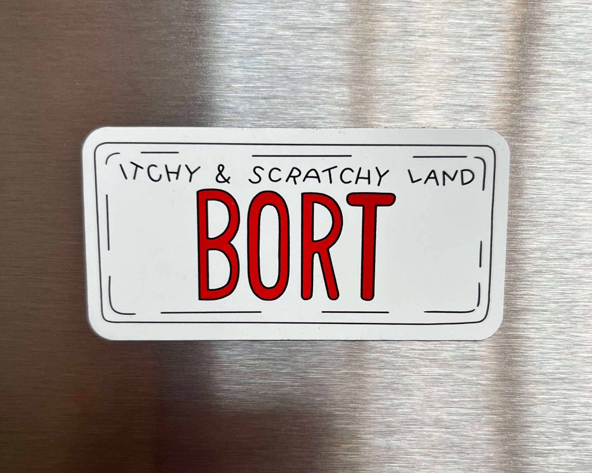 Bort License Plate Magnet, Simpsons Magnet | Fridge, Locker, Whiteboard ...