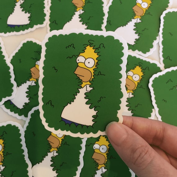 Homer Simpson Vinyl Sticker, Homer Bushes Meme | Matte Vinyl Waterproof 3" Sticker | Hydroflask, Notebook, Laptop Vinyl Sticker Decal