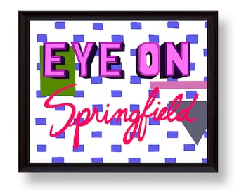 Eye On Springfield Kent Brockman, Simpsons Digital Art Print | Instant Download Printable Home Décor | Simpsons Digital Poster Wall Art Gift