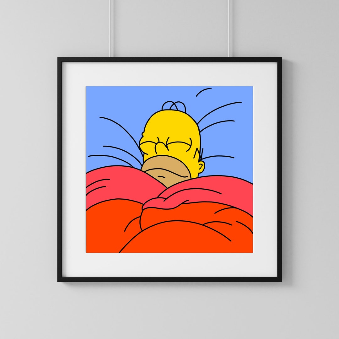 Homer Simpson Digital Art Print, Big Toasty Cinnamon Bun Instant
