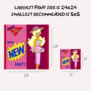 Malibu Stacy Hat, Simpsons Digital Print Instant Download Printable Home Décor Simpsons Digital Poster, Wall Art Gift, Digital Poster image 4
