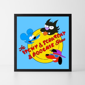 The Itchy and Scratchy and Poochie Show, Simpsons Digital Art Print | Instant Download Printable Home Décor | Digital Poster Wall Art Gift