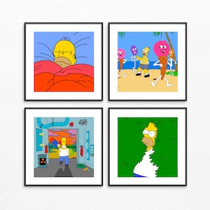 BUNDLE Stampe d'arte digitali Homer Simpson / Download istantaneo Arredamento per la casa stampabile / Regalo di arte della parete poster digitale Simpsons / Opera d'arte stampabile