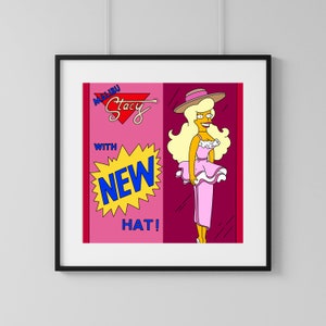 Malibu Stacy Hat, Simpsons Digital Print Instant Download Printable Home Décor Simpsons Digital Poster, Wall Art Gift, Digital Poster image 1