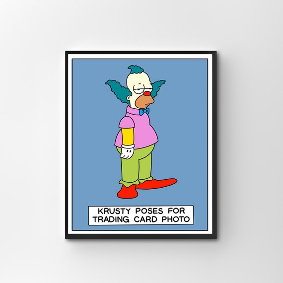 Krusty the Clown Trading Card Simpsons Digital Art Print - Etsy Israel