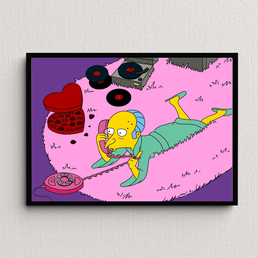 Mr. Burns Pink Rug, Simpsons Digital Art Print | Instant Download ...