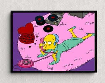 Mr. Burns Pink Rug, Simpsons Digital Art Print | Instant Download Printable Home Décor | Simpsons Digital Poster Wall Art Gift
