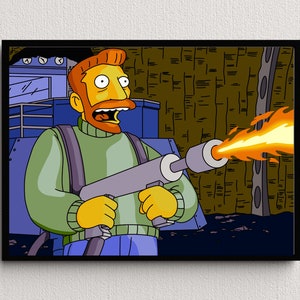 Hank Scorpio, Simpsons Digital Art Print | Instant Download Printable Home Décor | Simpsons Retro Digital Poster, Simpsons Wall Art Gift