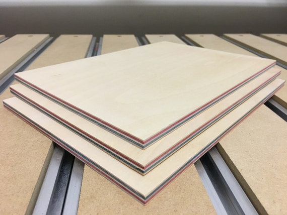 VIVID 5Ply (Natural-Red-White-Blue) Dyed Baltic Birch Plywood - 3 Pack (10 x 7 x 0.30)in