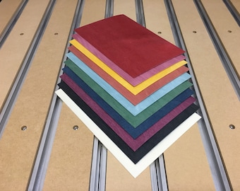 Regenbogen Premium Gefärbtes Birkenfurnier: 10-Blatt Mischfarbe DIY Holzbearbeitungspaket (10x7x0,06)in (254x178x1,5)mm