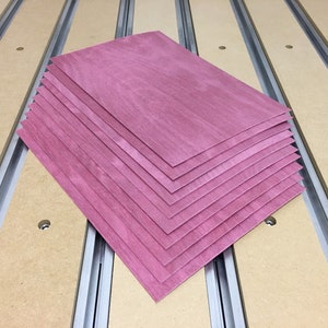 VIVID Dyed (Pink) Premium Baltic Birch Veneers - 10 Sheet, 5 Sq. Ft. Pack (10 x 7 x 0.06)in (254 x 178 x 1.5)mm