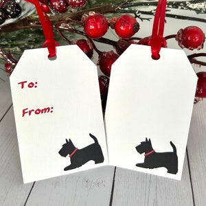 Cute Scottie Dog Gift Tags | Birthday & Christmas Gift Tags | Black Scotland Terrier