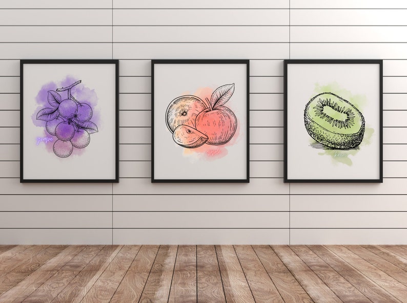 Printable Kitchen Wall Art Fruits and Vegetables PDF Etsy