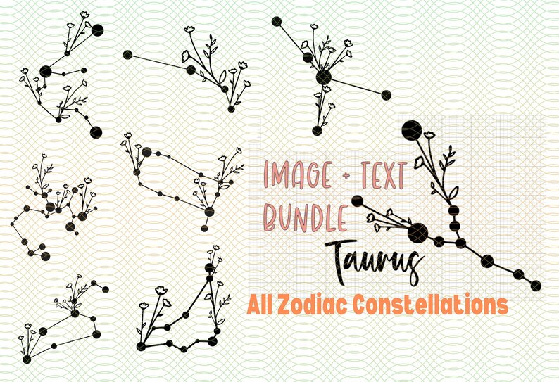Constellation Zodiac Flower Design SVG PNG Download Etsy