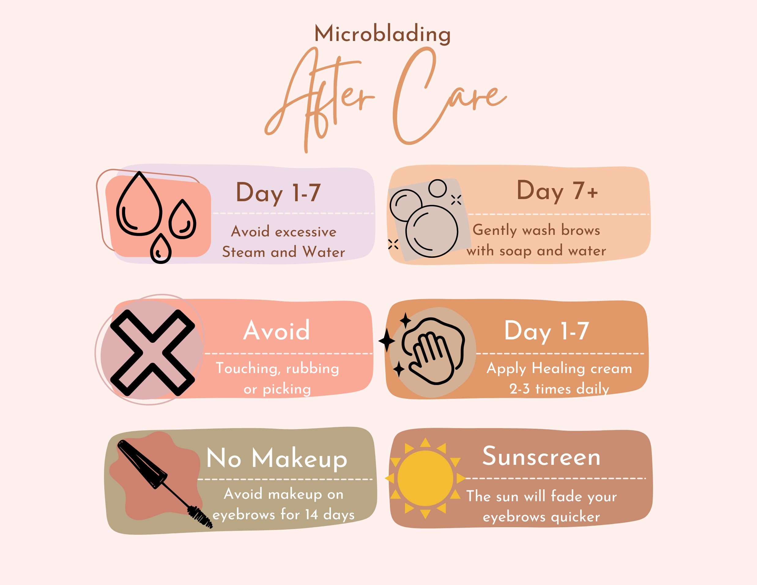 Aftercare Microblading Printable PDF Etsy