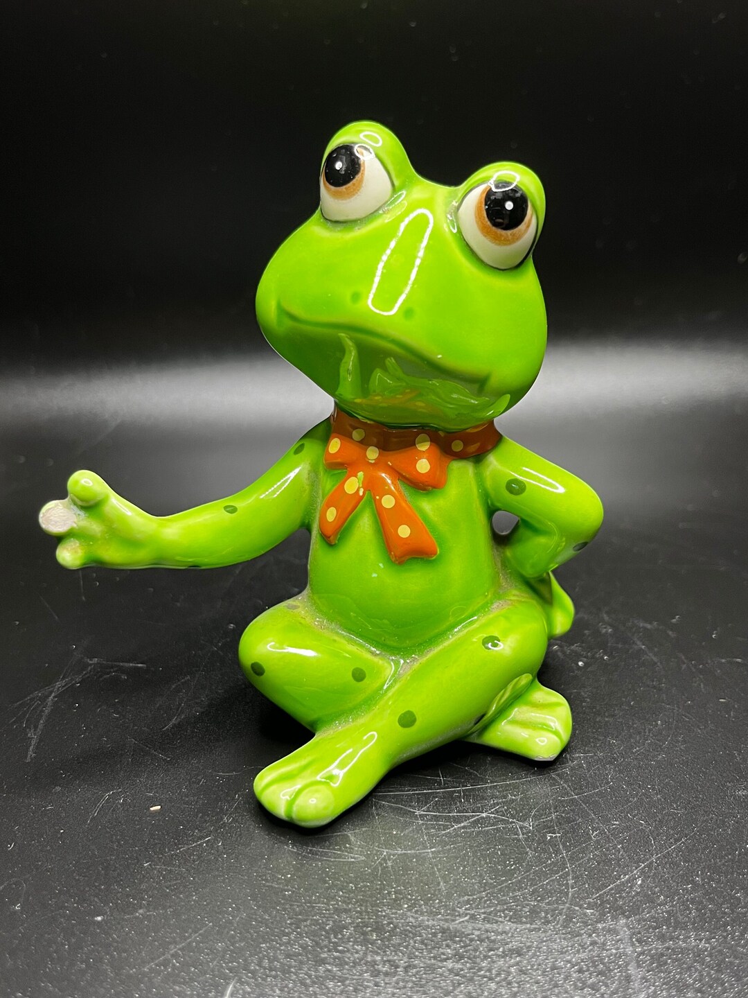 Adorable Vintage Lefton Sitting Frog Figurine Etsy