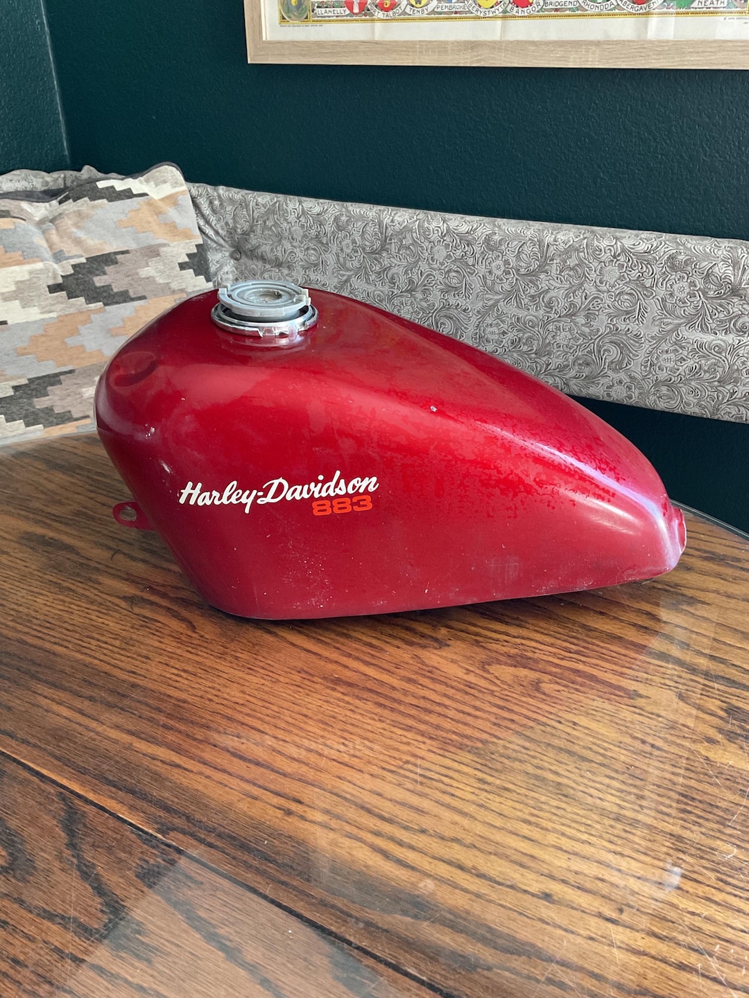 Vintage Harley Davidson Sportster 883 Peanut Fuel Gas Tank in Red