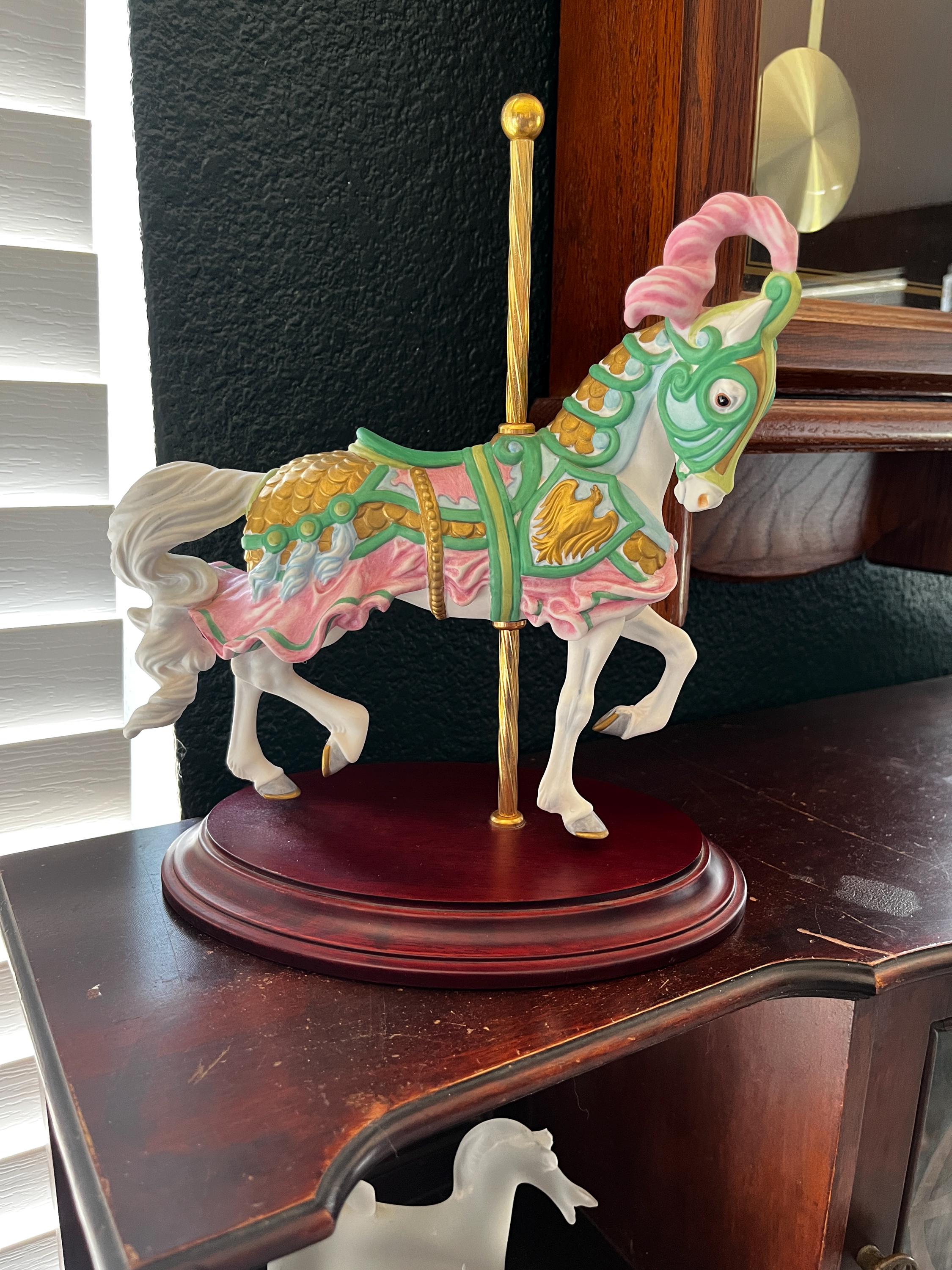 RARE! Beautiful Carousel Horse by Franklin Mint.. Gallant Steed, 1980-1989 Lynn Lupetti Hand Painted