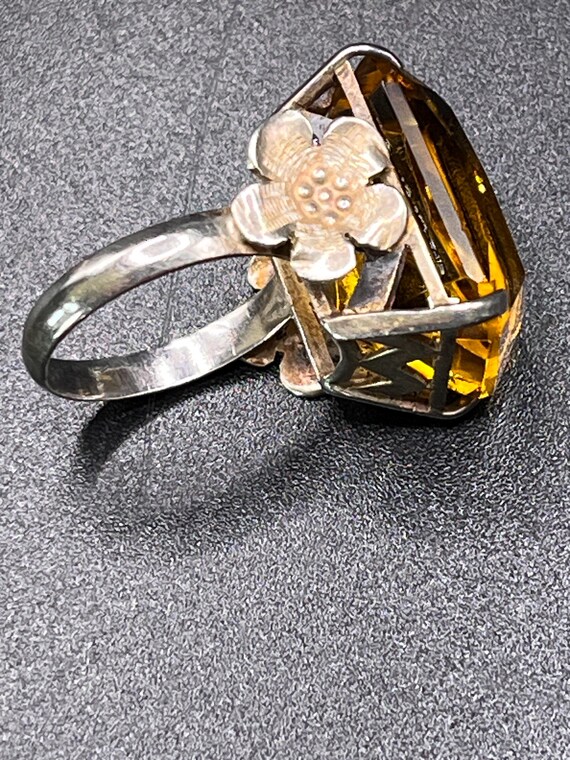 Antique Paste Stone Silver Ring and Earrings Set,… - image 9