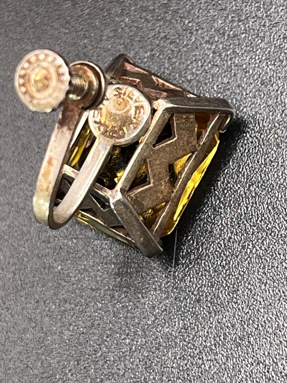 Antique Paste Stone Silver Ring and Earrings Set,… - image 10