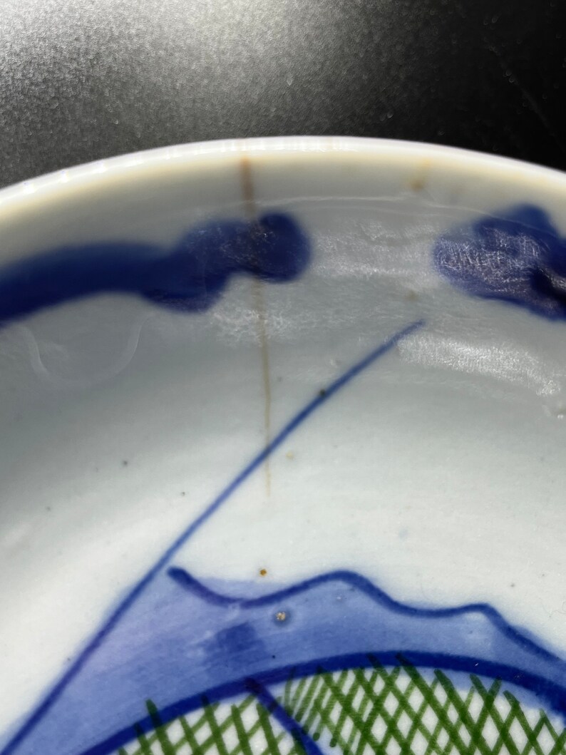 Antique Chinese Fish Plate Bowl Set Available Blue Cobalt Etsy