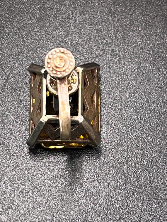 Antique Paste Stone Silver Ring and Earrings Set,… - image 5