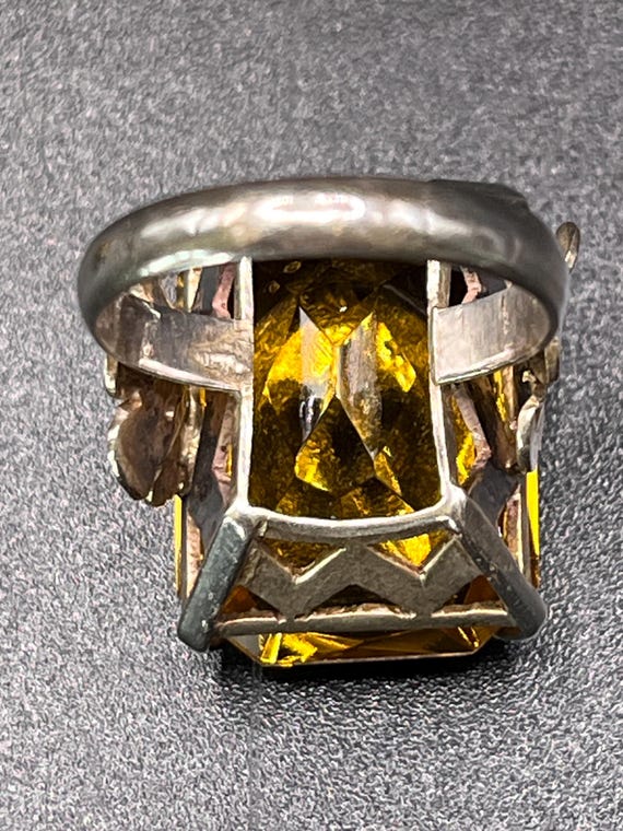 Antique Paste Stone Silver Ring and Earrings Set,… - image 8