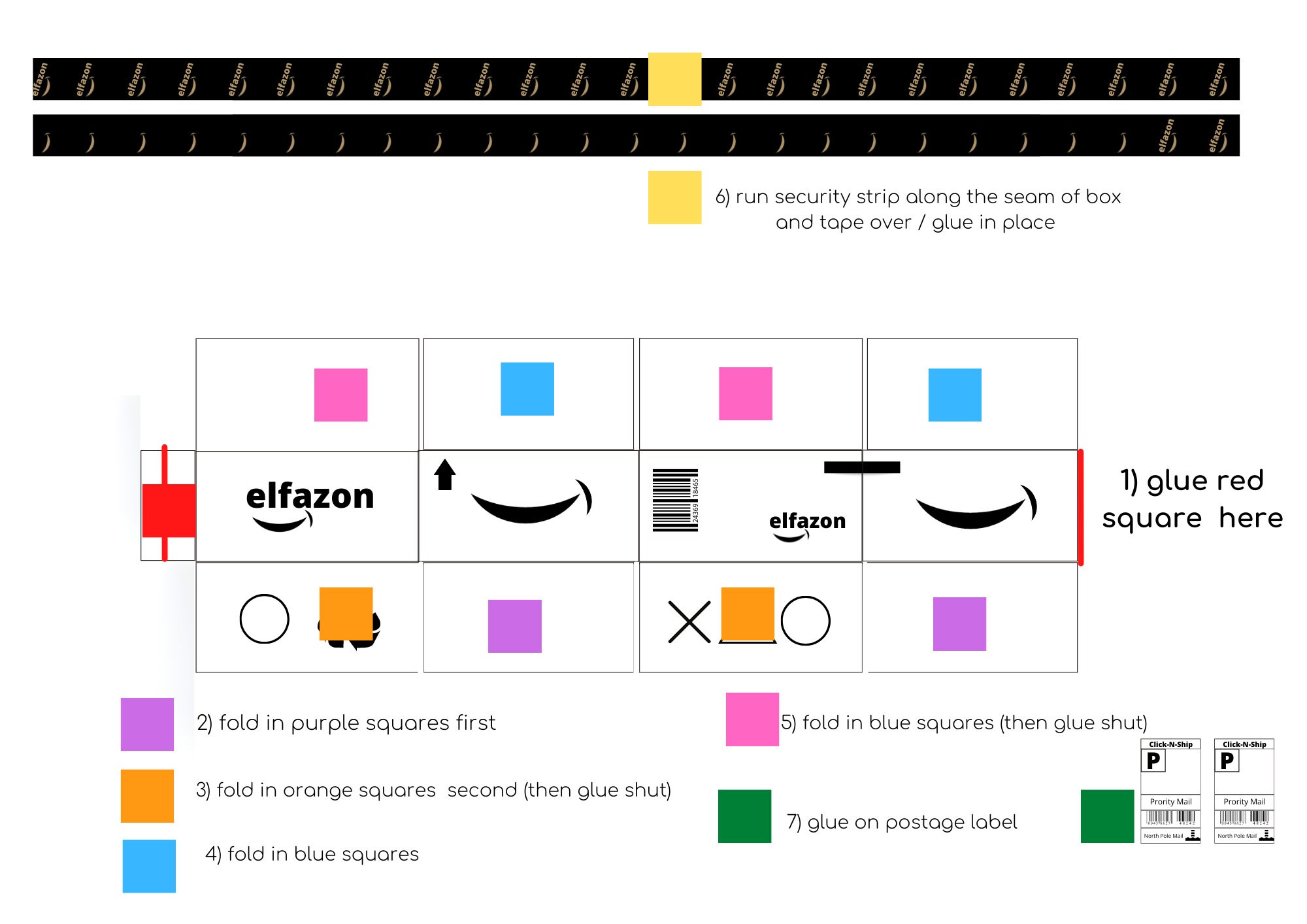 Christmas Elf Sized Elfazon Boxes amazon Elf Prop Idea Etsy