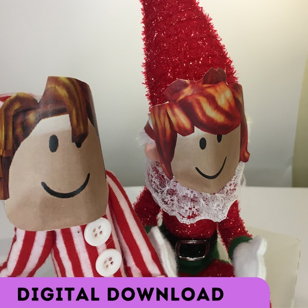 Roblox Noob's Characters Masks - Easy Elf Idea - Elf Survival -  Digital Download - Printable - Prop Accessory- Christmas Elf Doll