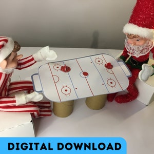 Air Hockey Table for Christmas Elf - Easy Elf Idea - Elf Survival -  Digital Download - Printable - Prop Accessory- make yourself