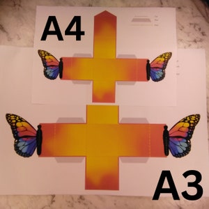 Rainbow Butterfly Gift Box - Printable Surprise Box, Favour Box - Paper ...
